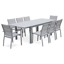 8 seater extending aluminium textilene garden furniture set 175 245cm table de jardin ensemble table de jardin ensemble salon de jardin
