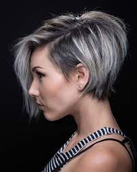Stacked Pixie With Long Bangs Funky Short Hair Thick Hair Styles Short Hair Styles