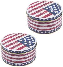 Download Amazon Com Pretyzoom Metal Cookie Tins 4th Of July Candy Box American Flag Tin Storage Box For Independence Day Party Supplies 2pcs Stripe Pattern Home Kitchen