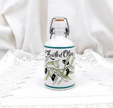 Vintage French Ceramic Bottle With Metal And Ceramic Clasp Cap Etsy Ceramic Bottle Kitchen Jars Storage French Vintage