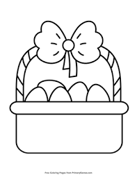 The first of the easter basket coloring pages for kids (or adults!) features a basket positively overflowing with intricately decorated eggs! Simple Easter Basket Coloring Page Free Printable Pdf From Primarygames
