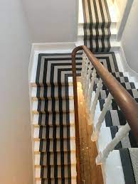Hallway Ideas Roger Oates Fitzroy Black Stair Runner With Mitred Half Landing Installed In Cheltenham By Deca Des Stair Runner House Entrance Hallway Carpet