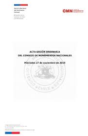 ACTA SESIÓN ORDINARIA DEL CONSEJO DE MONUMENTOS NACIONALES Miércoles 27 de  noviembre de 2019