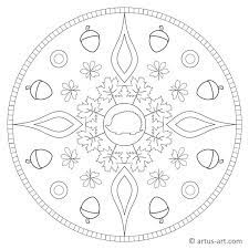 Herbst Mandala Mit Igel Gratis Ausdrucken Ausmalen Artus Art