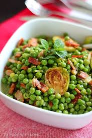 Petits Pois A La Francaise French Style Peas With Brussel Sprouts And Roast Chicken French Cuisine Recipes Bistro Food French Dishes