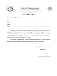 Surat pernyataan merupakan salah satu surat yang umum digunakan untuk berbagai macam hal. Surat Pernyataan Pramuka