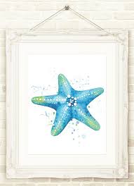 A Personal Favorite From My Etsy Shop Https Www Etsy Com Listing 290189497 Beach Art Starfish Watercolor Print Starfish Painting Starfish Drawing Sea Art