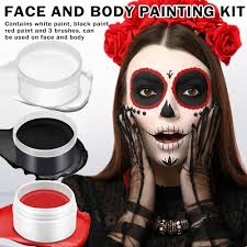 Amazon.com : AOAZXBB White Black Red Face Paint Clown Makeup Kit for Kids  Adults,Oil Based Face Body Paint with Brushes for Halloween Cosplay Zombie  ...