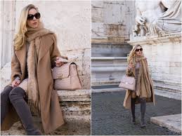 If you have any tips, let me know in the comment section. Max Mara Camel Coat With Fur Scarf Pink Camel And Gray Holiday Outfit How To Wear Pink In The Winter Brahmin Brinley Satchel Meagan S Moda