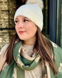 Winter Beauty ❄️ Our JAYNE gal is looking so cute and cozy in our new  winter arrivals. She's wearing the Diamond Print Detail Ribbed Sweater in  beige paired with the Free People