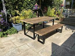 The Industrial Dining Table Garden Table Kitchen Table Etsy Garden Table Industrial Dining Table Industrial Dining