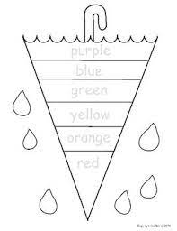 Copy This Color Word Umbrella For Students To Color Students Can Trace The Color Words To Practice Re Preschool Worksheets Preschool Colors Preschool Learning