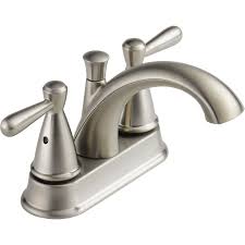The number of holes in your sink or vanity top can influence the style of bathroom faucets you choose. Peerless Bayside Brushed Nickel 2 Handle 4 In Centerset Watersense Bathroom Sink Faucet With Drain Lowes Com Water Sense Sink Faucets Bathroom Sink Faucets