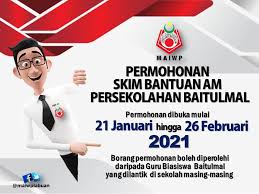 Apakah skim bantuan zakat yang boleh dipohon dalam tempoh pkp ini? Permohonan Skim Bantuan Am Persekolahan Baitulmal Maiwp 2021