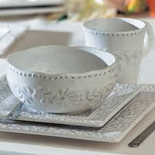 The american atelier bianca bead white square 16 piece dinnerware set includes salad plates, dinner plates, bowls, and mugs. American Atelier Bianca Leaf Square 16 Piece Dinnerware Set Walmart Com Walmart Com