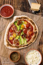 Pizza Neapolitana Mit Zucchini Tomaten Und Pancetta Rezept In 2021 Rezepte Lebensmittel Essen Pizza