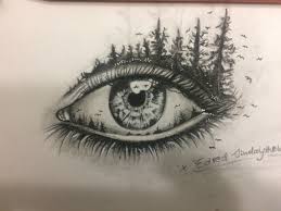 A Beautiful Creative Eye Drawing Not An Original From Me But Drawn By Me Forest Eagles Birds Eye Tree Drawings Pencil Nature Drawing Nature Art Drawings