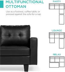 Possibly, you can always find the very one that would make you have an excellent transaction with the use of our report. Buy Best Choice Products Tufted Faux Leather 3 Seat L Shape Sectional Sofa Couch Set W Chaise Lounge Ottoman Coffee Table Bench Black Online In Taiwan B07g4hjr5v