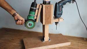 Diy angle grinder standing homemade. 2 In 1 Drill Press And Angle Grinder Stand Mistry Maketool