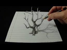 Youtube 3d Art Drawing Tree Drawing 3d Drawings