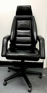 Vintage Recaro Executive Office Chair Black Leather Ebay