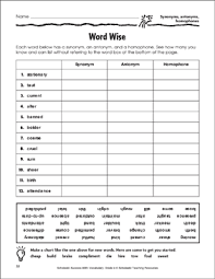 A handy activity sheet that helps children to review three different literacy concepts. Word Relationships Antonyms And Synonyms Worksheet Nidecmege