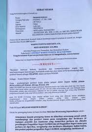 Misalnya surat kuasa untuk perwakilan pengambilan ijazah, pengambilan uang gaji. Surat Kuasa Khusus Pidana