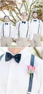Black And Navy Blue Braces Groomsmen Fashion Casual Wedding Attire Khaki Pants Navy Blue Bowties Suspenders Pink Rose Bouton Mens Wedding Attire Suspenders Wedding Wedding Groomsmen