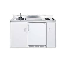 All In One Combo Kitchen 61 Inch L One Piece Stainless Steel Top With Deep Drawn Sink Faucet 2 Burner Electric Cook Top 5 1 Cu