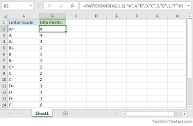 =if (condition1, value_if_true1, if (condition2, value_if_true2, if (condition3, value_if_true3, value_if_false3))) Ms Excel How To Convert A Letter Grade To Gpa Points In Newer Versions Of Excel