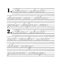 Cursive writing one to ten. The 10 Commandments Cursive Handwriting Practice Tpt