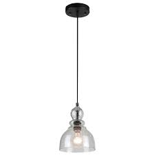 Westinghouse 1 Light Oil Rubbed Bronze Adjustable Mini Pendant With Hand Blown Clear Seeded Glass 6100800 The Home Depot