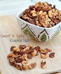 Holiday Snacks Sweet And Spicy Roasted Nuts Recipe Spicy Roasted Snacks Sweet N Spicy
