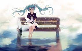 Download Wallpapers Vocaloid Hatsune Miku Anime Girls Blue Hair Besthqwallpapers Com Hatsune Miku Hatsune Miku