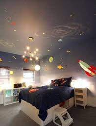 40 Cute Childs Room Designs With Blue Yellow Tones Kidsbedroom Kidsbedroomideas Kidsroomdesign Outer Space Bedroom Space Themed Bedroom Outer Space Room