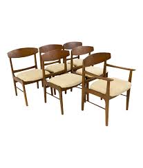 Stanley furniture wooden dining room table with 10 chairs. Stanley Mid Century Dining Chairs Set Of 6