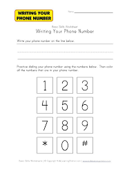 Writing Your Phone Number Worksheet Worksheets For Kids Learning Numbers Free Worksheets For Kids