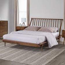 manor park boho mid century modern wood queen spindle bed multiple finishes walmart canada modern queen bed frame modern queen bed spindle bed