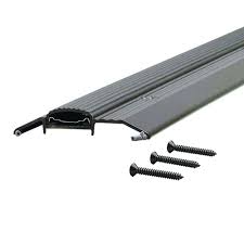 A deluxe extra high threshold with heavy extruded aluminum design and replaceable vinyl insert. M D Building Products Deluxe Low 3 3 4 In X 38 In Bronze Aluminum Threshold With Vinyl Seal 99025038000 The Home Depot