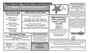 Free to download and print. Play Production Technical Week Newsletter 2 Weeks Out Tpt