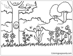 In that post, you can find many simple coloring pages of flowers meant for children. A Garden Scene Coloring Pages Gardens Coloring Pages Coloring Pages For Kids And Adults