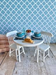 Dollhouse Miniature Table And Chairs Beach Dollhouse Kitchen Miniature Food And Dishes By Thebracelethous Beach Table Table And Chairs Romantic Table Setting