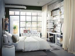 Idee Zum 12 Qm Zimmer Einrichten Von Ikea Mit Offenem Regal Und Vorhangen Als Raumteiler Wohnung Einrichten Kleine Wohnung Einrichten Ikea Kleine Wohnung