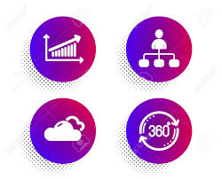 Management Cloudy Weather And Chart Icons Simple Set Halftone