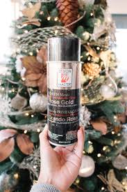 Spray paint christmas tree gold. Last Minute Holiday Decor Rose Gold Diy Ideas Veronica With Love