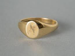 Vintage Gold Tone Signet Ring Size 4 Letter N Etsy Signet Ring Vintage Gold Signet
