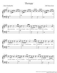 All Time Low Therapy Sheet Music Page 1 Of 6 Music Chords Sheet Music Flute Music
