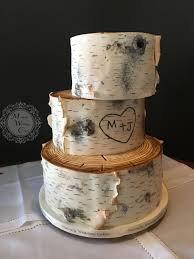 2 Tier Birch Tree Wedding Cake 3 Tier Birch Bark Fondant Off Set Birch Tree Cakes Birch Wedding Cakes Cake