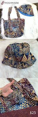 Bucket Hat Tote Bag Matching Set Handmade Tooled Leather Bag Boho Purses Boho Bag