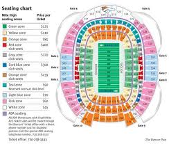 Qualified Mile High Stadium Seat Map Broncos Stadium At Mile